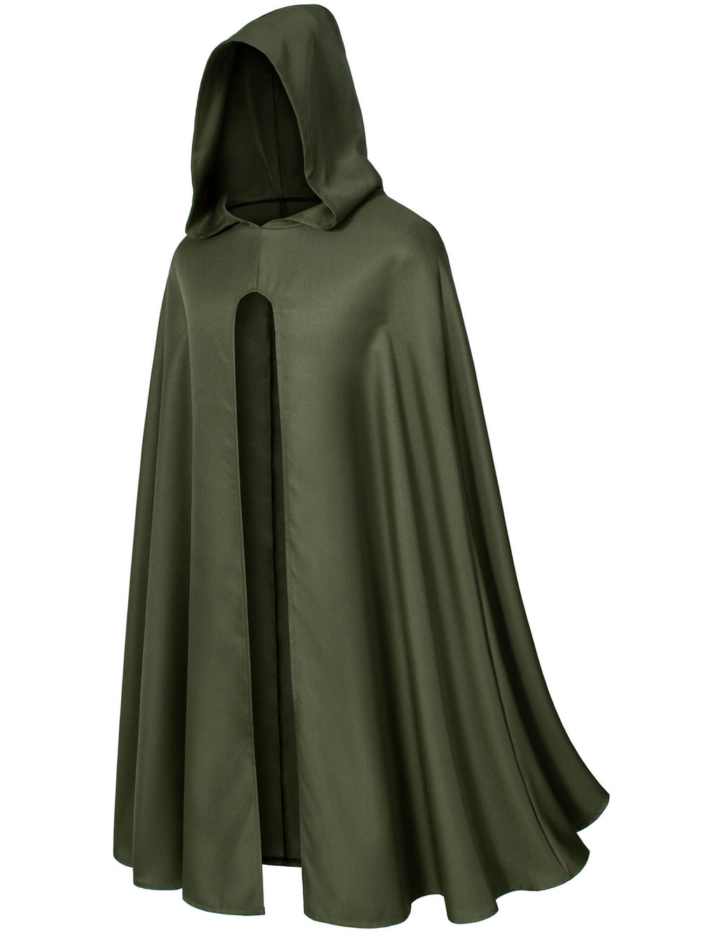 Yuriko Medieval Renaissance Cloak With Hood - Vintage Cape Cosplay Robe Halloween Costume (Green S)