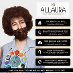 ALLAURA Compatible with Sonny Bono Wig – 60s 70s Men’s Short Brown Wig + Mustache for Hippie, Singer, TV Star, Cop, Detective Costumes – Liberty Duo, Limu & Doug, Uncle Rico, Retro Halloween Outfit