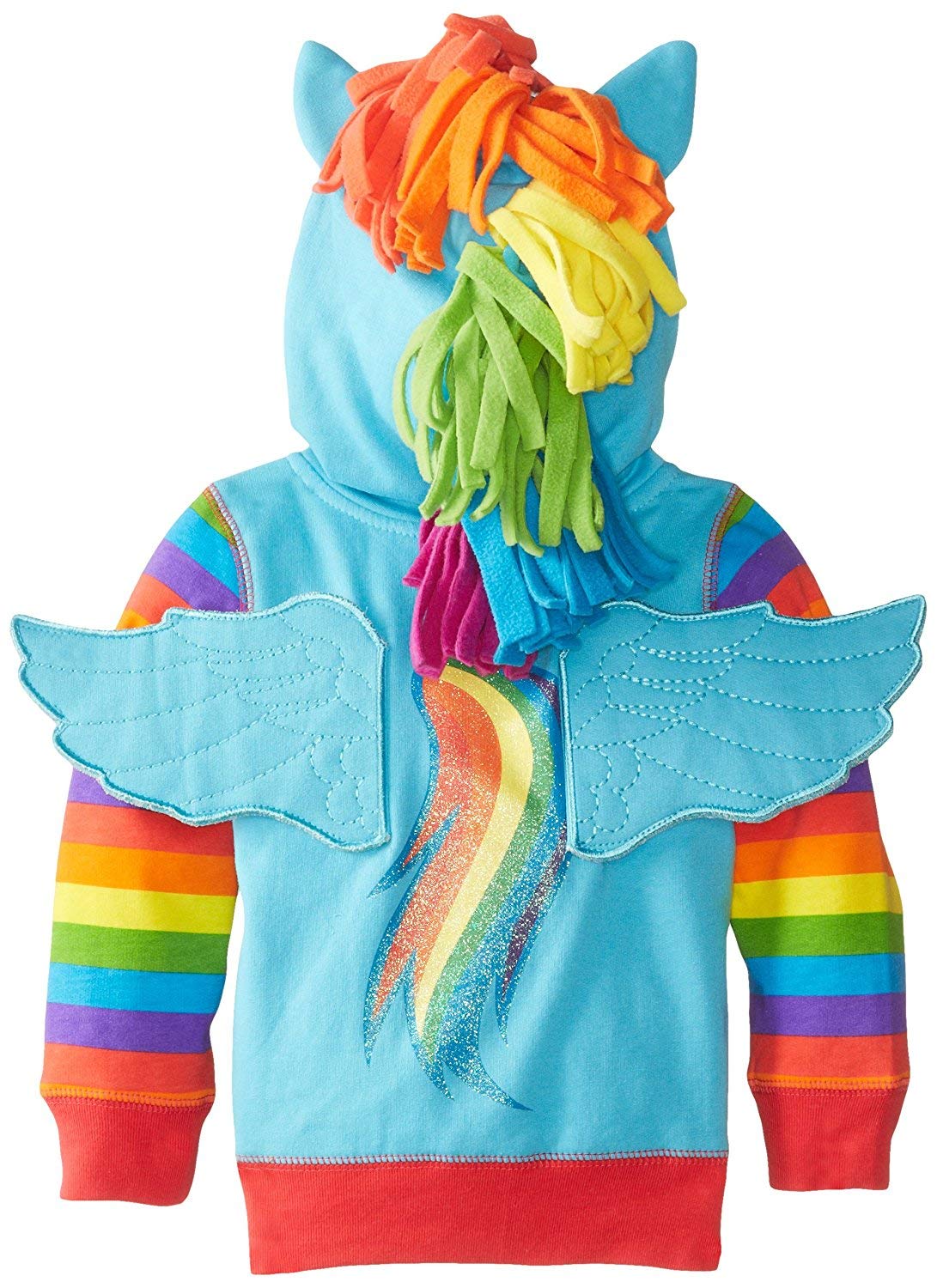 My Little Pony Girls' Rainbow Dash Cosplay Hoodie, Rainbow Dash, 8-10