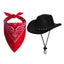choyaxo Halloween Costumes for Dogs Cat Pet Cowboy Costume Cowboy Hat with Bandana Set for Halloween, Christmas, Holiday, Party, Cosplay (Black, Medium)