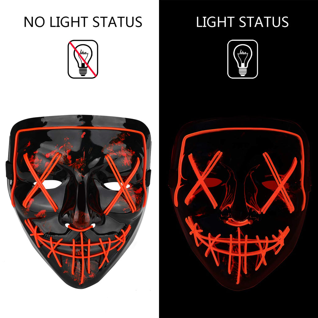 Poptrend Halloween Mask LED Light up Mask for Festival Cosplay Halloween Costume Masquerade Parties,Carnival,Gifts