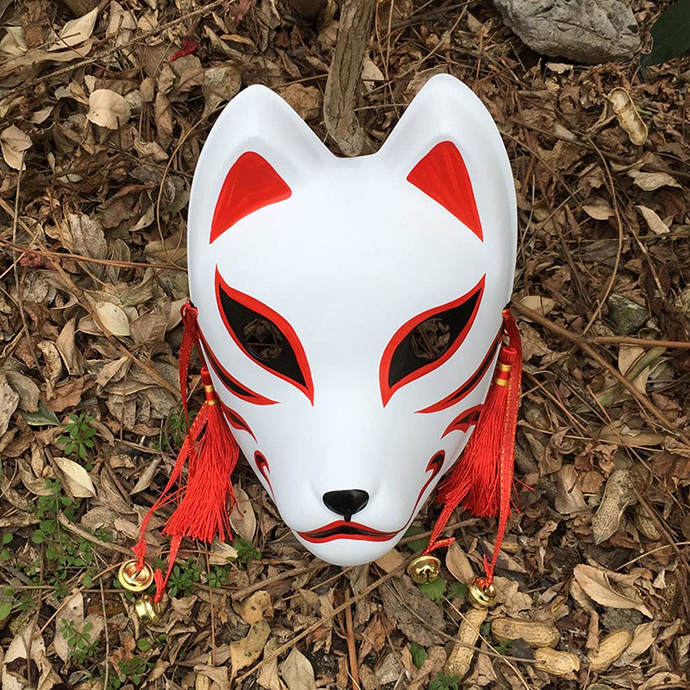 YangYong Fox Cosplay Mask for Masquerade Ball Party Halloween, Japanese Kitsune Kabuki (G)