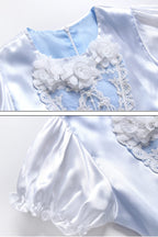 MYZLS Cinderella Princess Dress Girls Snow White Fancy Party Costume Halloween Dress Up Outfit Size 120, 4-5 Years,Blue