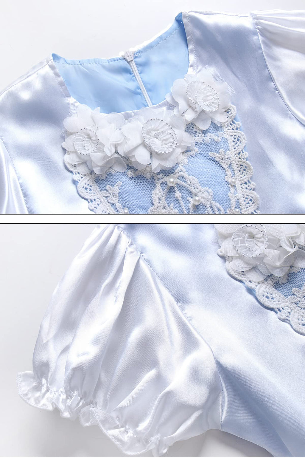 MYZLS Cinderella Princess Dress Girls Snow White Fancy Party Costume Halloween Dress Up Outfit Size 110, 3-4 Years,Blue