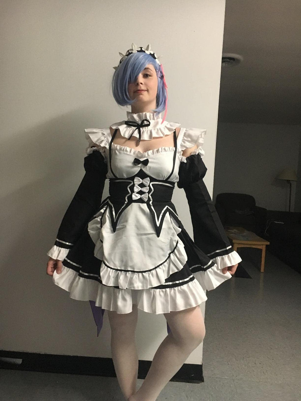 Ainiel Maid Valentines Day Outfit Women Anime Maid Costume Cosplay Lolita Fancy Dress Dress With Socks Headwear Sets