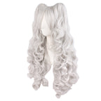 TSNOMORE White Pigtail Wig for Women Synthetic Long Curly Cosplay Wig Halloween Costume Party Cosplay Wig (Color-10)