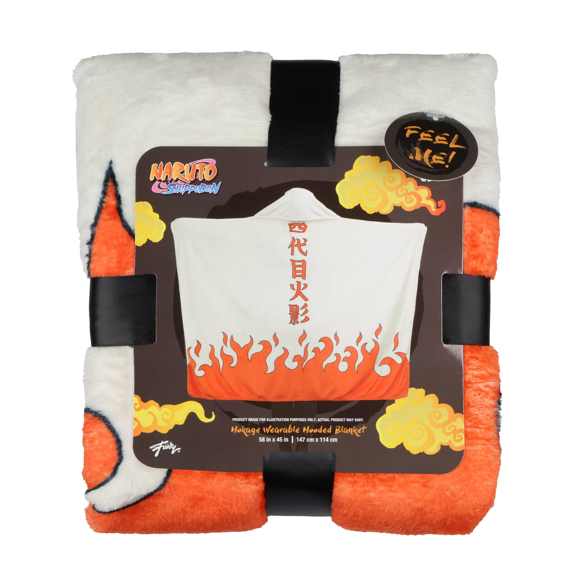 Seven Times Six Naruto Shippuden Will of Fire Hokage Cape Cloak Wearable Hooded Blanket 58" x 45"