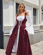 YTWS Renaissance Witch Vampire Pirate Costume Dress for Women Viking Victorian Goth Elf Fairycore Halloween Party Cosplay