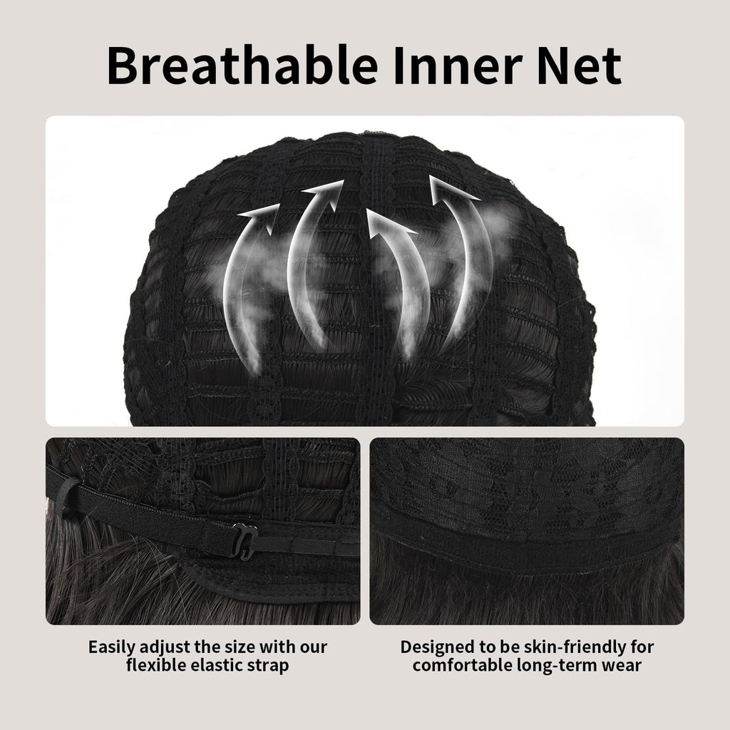 Onedor 10" Short Straight Hair Flapper Cosplay Costume Bob Wig (Black)