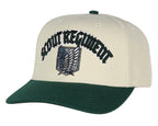 Attack on Titan Adult Scout Regiment Embroidered Snapback Hat for Men and Women Beige