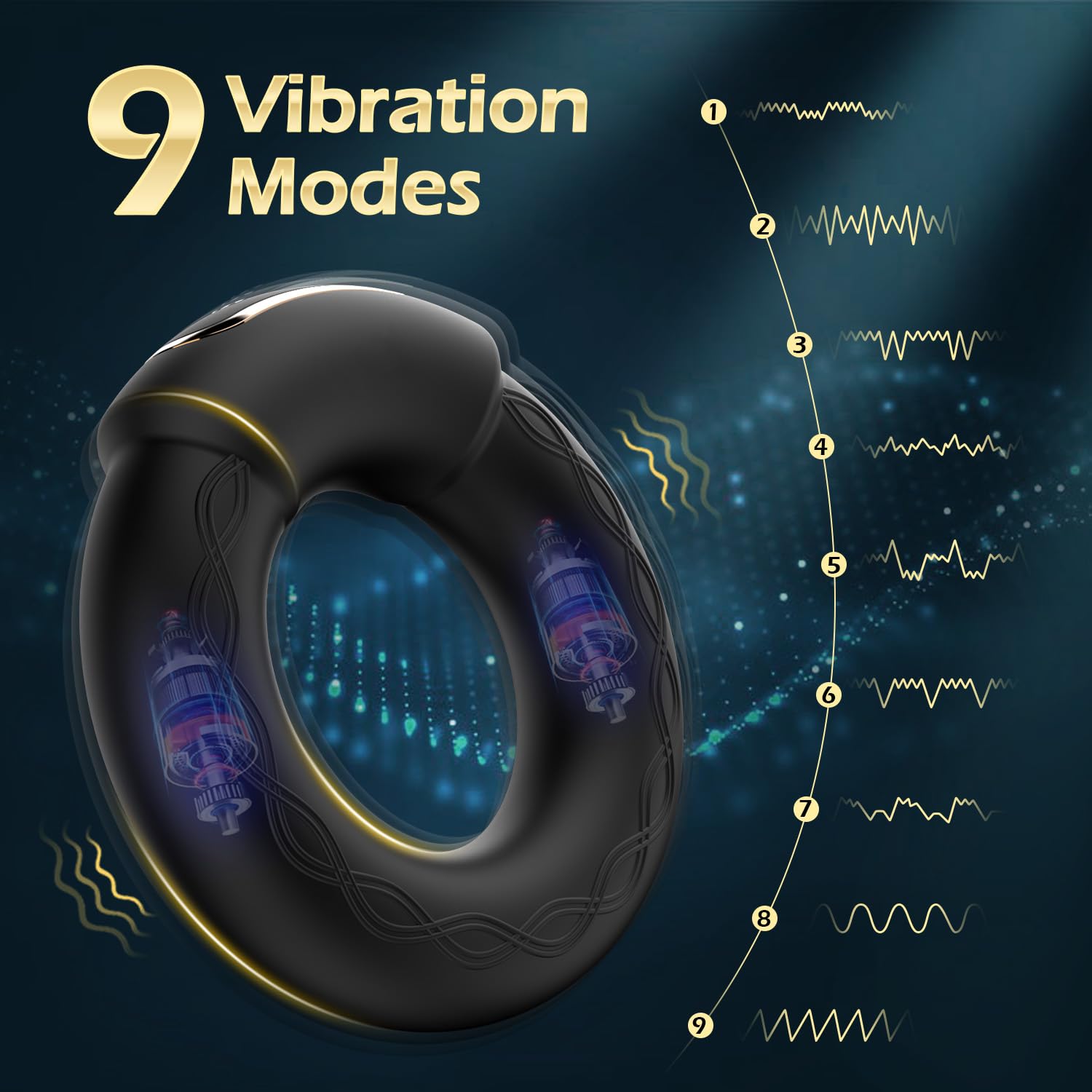 Luxonia Vibrating Cock Ring, 9 Vibrations with Heating Penis Ring Vibrator Sex Toys for Men, Adult Toys Vibrating Penis Ring, Male Sex Toy for Couples, Cock Ring Vibrator, Adult Sex Toys & Games