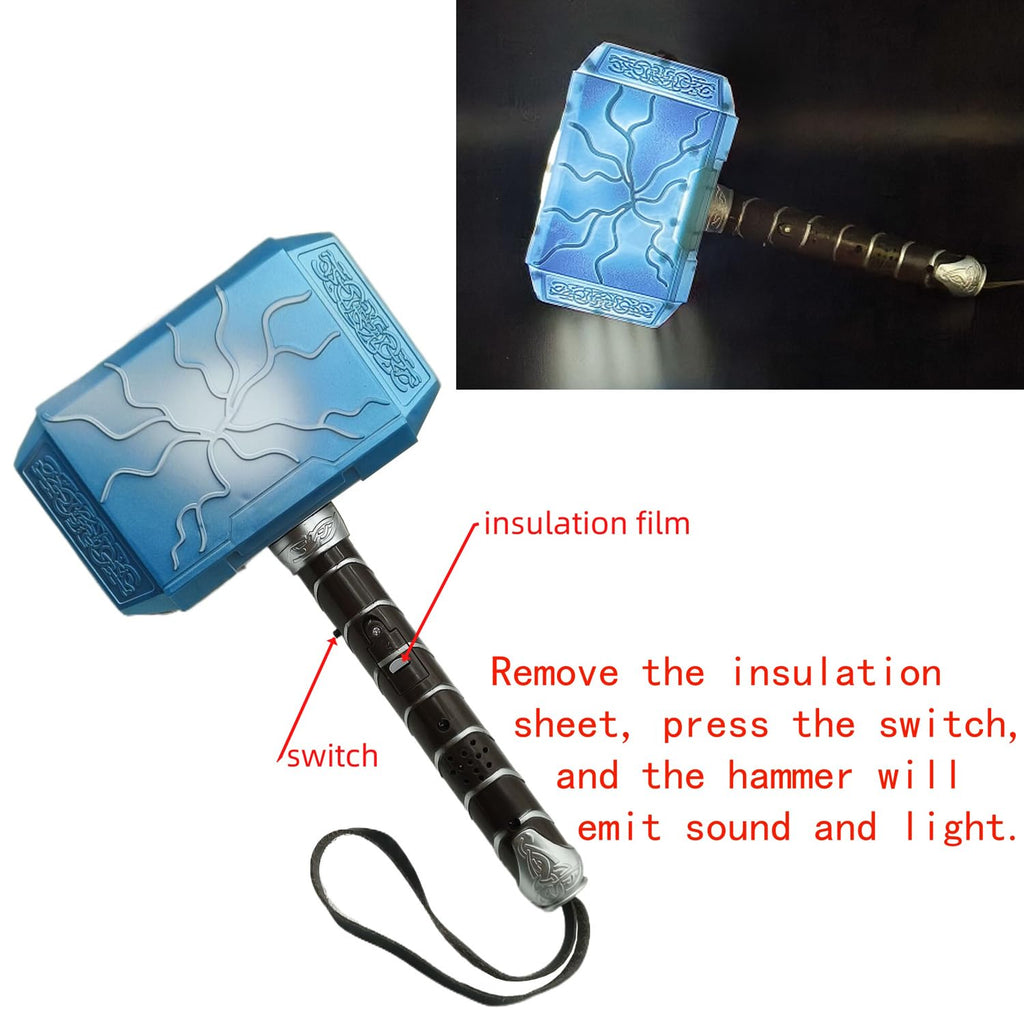 Lobcssud Children's Hero Character Toys Hammers and LED Light Mask Cape Children's Role-Playing Costumes Gifts for Children