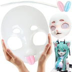 Liokoon Fursuit Head Base Furry Therian Mask, 3D Printed DIY Plastic Face Mask Anime Cosplay Props for Kawaii Cosplay (Clear)