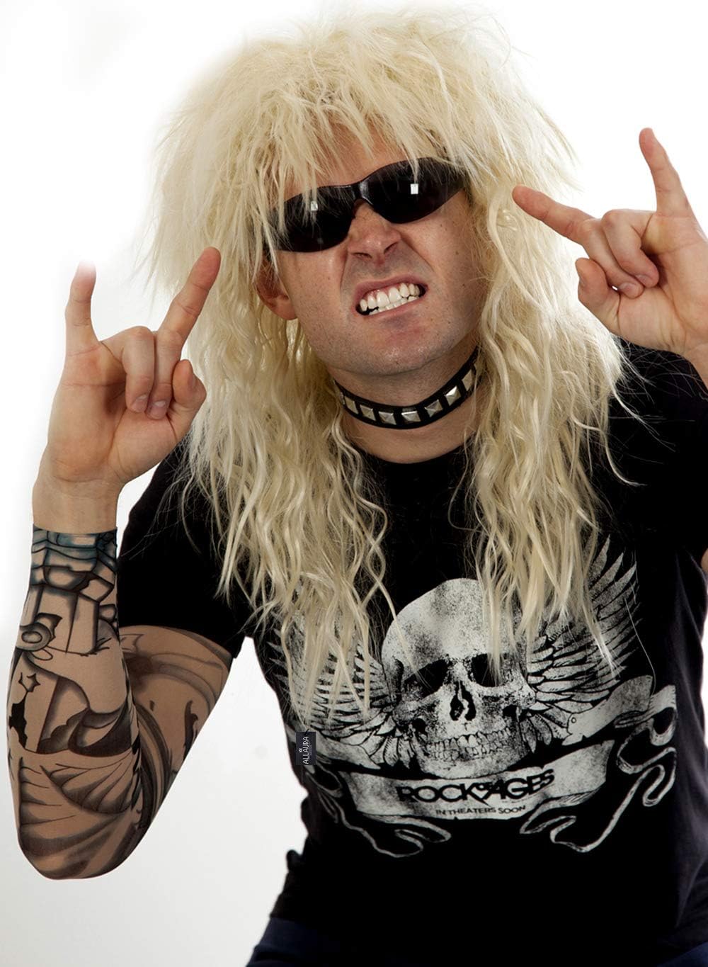 Blonde Mullet Rockstar Wig