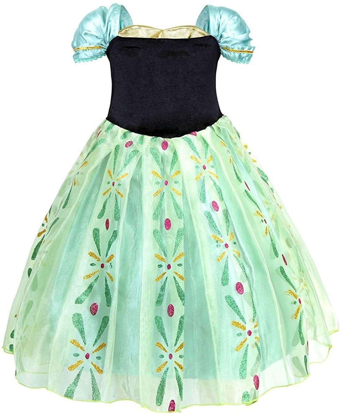 Xinfenglai Green Girls Cosplay Dress Princess Costume (7-8Years, Green)