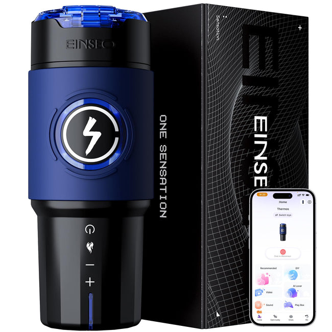 EINSEO Male Masturbator Sex Toys for Men - AI & APP Control Thrusting Male Stroker with 360° Heating, 5-Speed Smooth Motion Adult Mens Sex Toy, Silent Brushless Motor, Pocket Pussy Sleeve Massage Kits Main Image