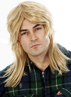 ALLAURA Compatible with Sonny Bono Wig – 60s 70s Men’s Short Brown Wig + Mustache for Hippie, Singer, TV Star, Cop, Detective Costumes – Liberty Duo, Limu & Doug, Uncle Rico, Retro Halloween Outfit