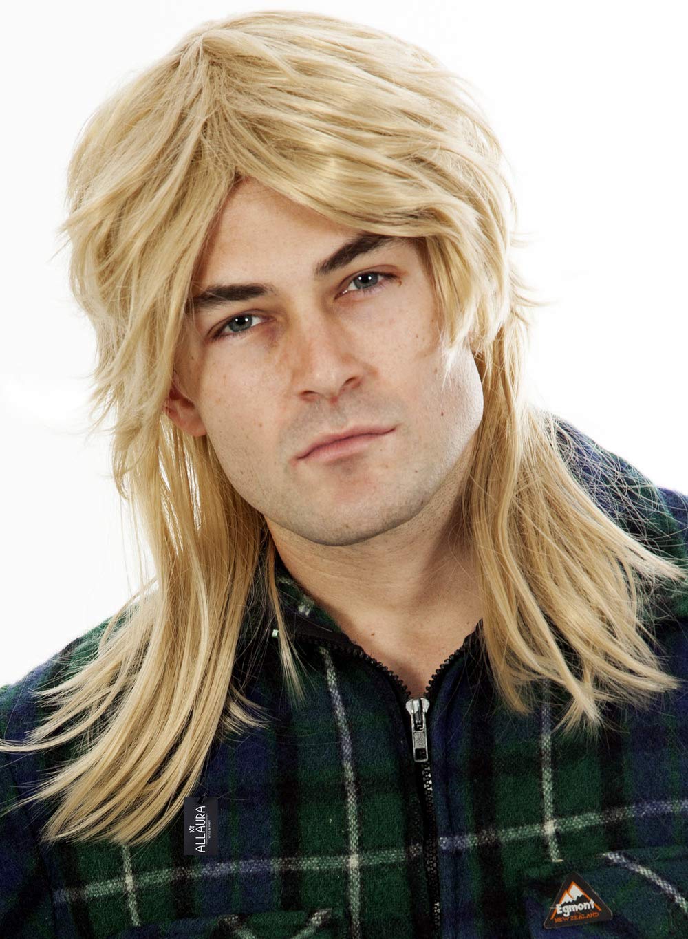 ALLAURA Compatible with Sonny Bono Wig – 60s 70s Men’s Short Brown Wig + Mustache for Hippie, Singer, TV Star, Cop, Detective Costumes – Liberty Duo, Limu & Doug, Uncle Rico, Retro Halloween Outfit