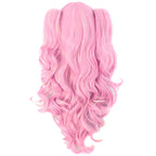 MapofBeauty Multi-color Lolita Long Curly Clip on synthetic Ponytails Cosplay Wig (Pink/Blonde)