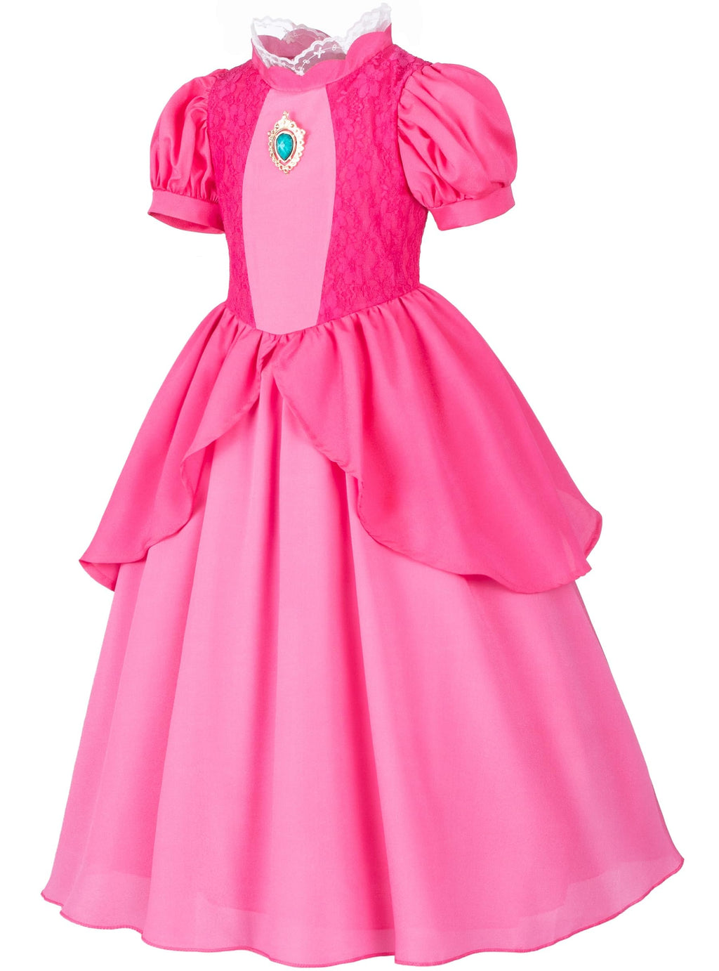 Bosvin Pink Princess Dress for Girls, Kids Princess costume with Crown Gloves Wand Earrings 3T 4T