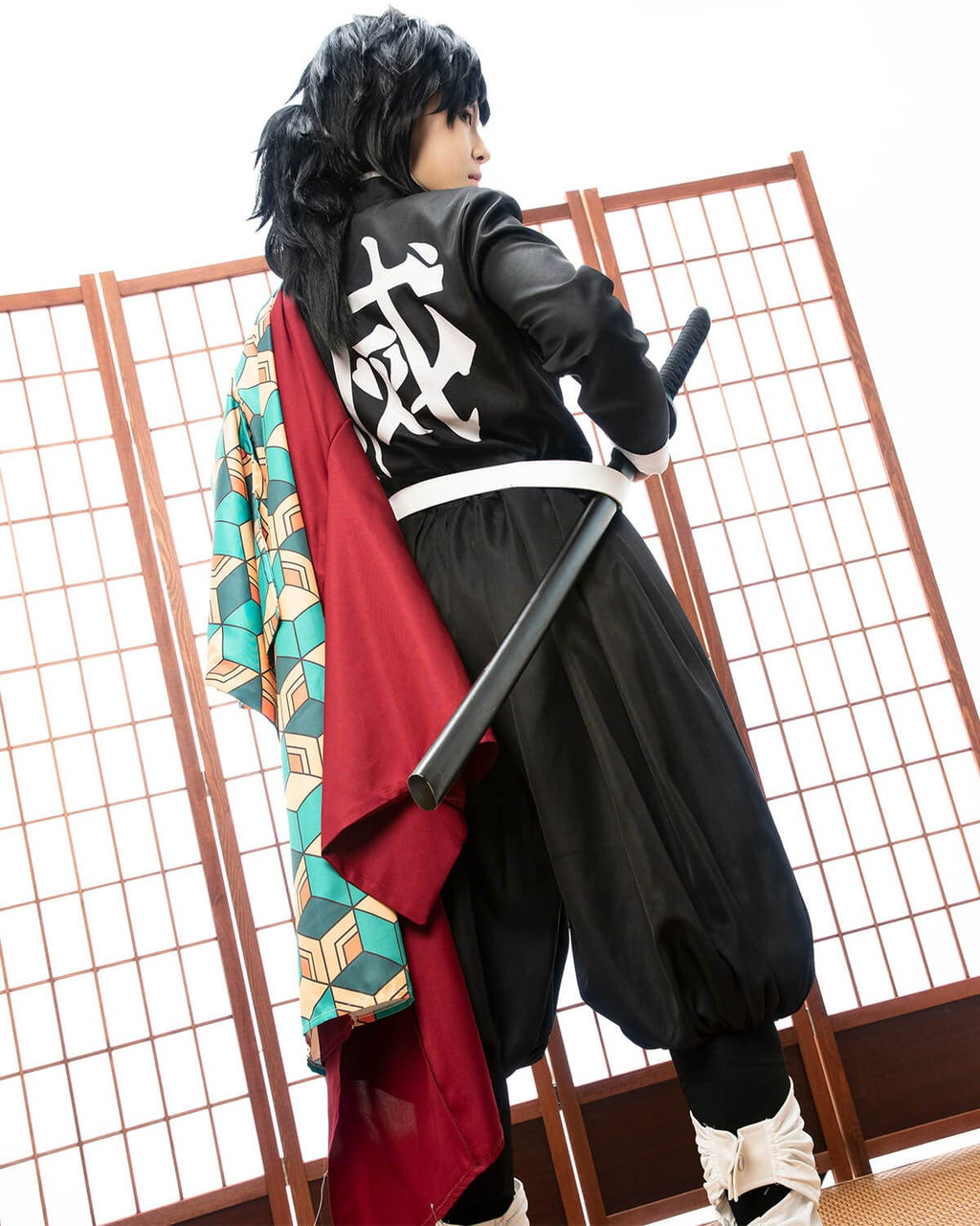 Nuoqi Giyuu Tomioka Cosplay Outfit Giyuu Cosplay Costume Mens Anime Robe Kimono Uniform Halloween XXL