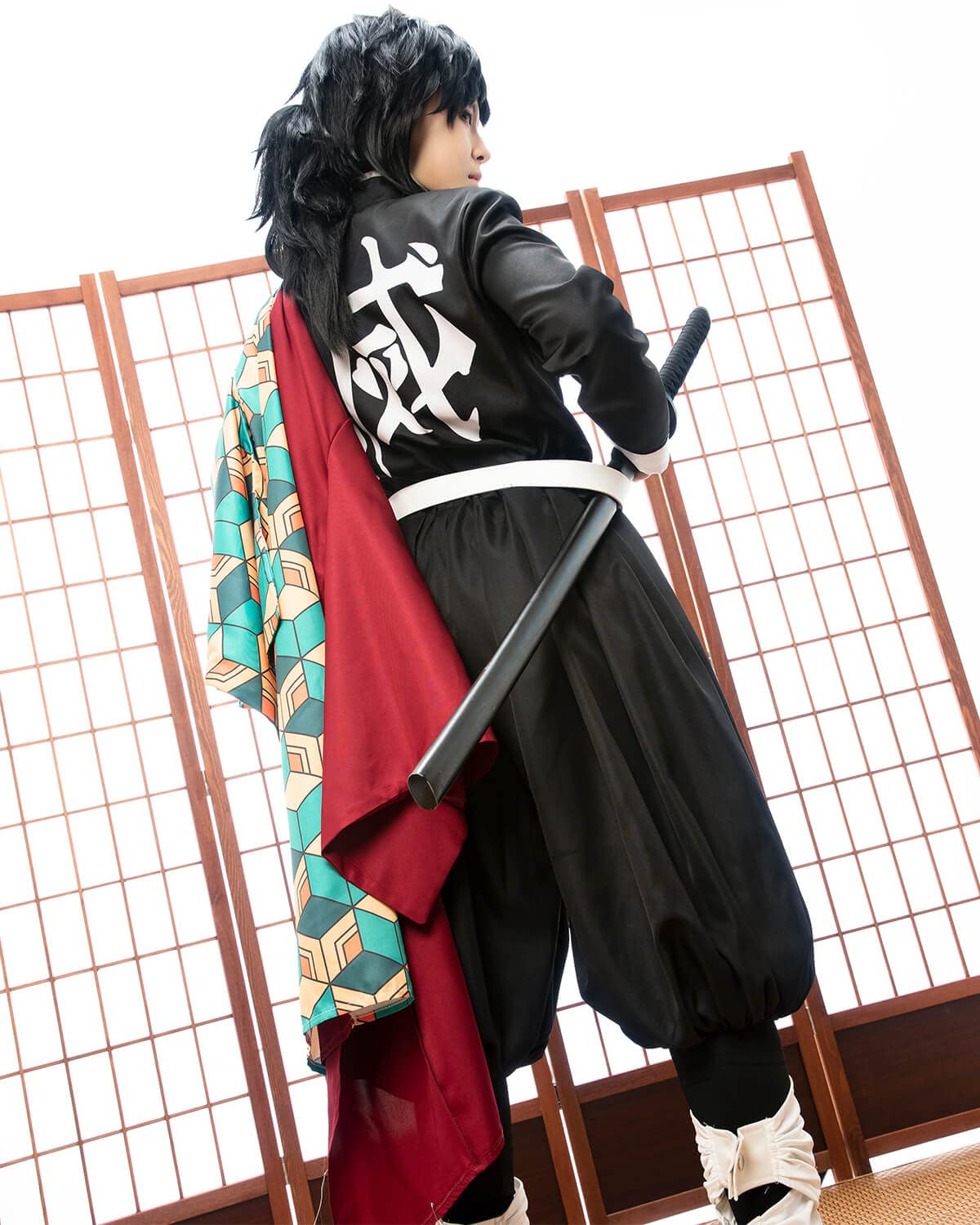 Nuoqi Giyuu Tomioka Cosplay Outfit Giyuu Cosplay Costume Mens Anime Robe Kimono Uniform Halloween XXL