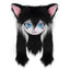 SMILETERNIT Animal Head Cat Fursuit Cut Mask Halloween Masquerade Cosplay Costume Props Blackwhite