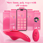 Remote Control Vibrator Couples Sex Toys, App Cellphone Wearable Couple Vibrator with Remote, Vibrating Panties with 10 Vibration Settings, Mini Bullet Vibrator for Women (Red)