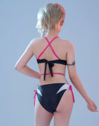 haikyuu Women Spiderweb Swimsuit Anime Bathing Suit Two Piece Swimwear Bikini Set with Sun Protection Jacket (as1, Alpha, x_l, Regular, Regular, Standard, Pink)