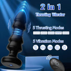 Thrusting Sex Toys Anal Plugs - Anal Toys Sex Toy Remote Control Vibrating Butt Plug G Spot Vibrator, Anal Beads with 5 Vibrating & Thrusting Prostate Massager, Anal Sex Toys for Male and Female