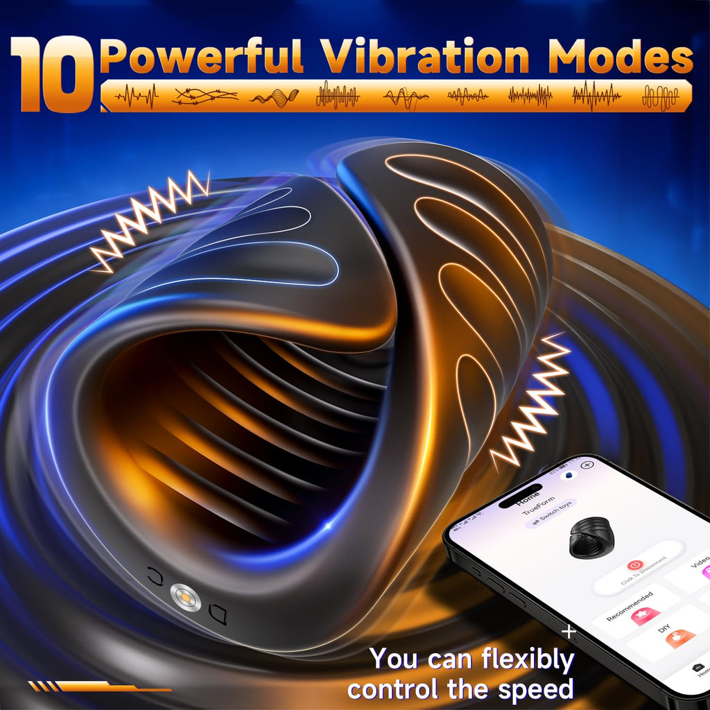 Male Sex Toys for Men - Male Masturbator Penis Training Vibrator with APP Control, Vibrating Sex Toy Strokers Glans Trainer Stimulator, Mens Sex Machine Masturbators Adult Edible Sensual Delights