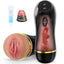 Vibrating Male Masturbator Sex Toys for Men, Male Sex Toys Realistic Textured Pocket Pussy Mens Stroker with 10 Vibration Mode, Hands-Free Blowjob Machine Masturbators for Penis Training &Men Pleasure