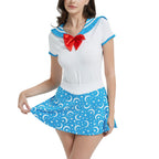 kiligspace Cotton Romper Onesie Pajamas Bodysuit Button Crotch Romper-Sailor Moon Onesie Skirt Set