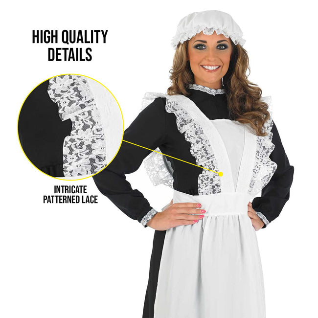 fun shack Victorian Maid Costume, Long Sleeve Dress for Women, Elegant Maid Outfit, Classic Victorian Style, X-Large Main Image