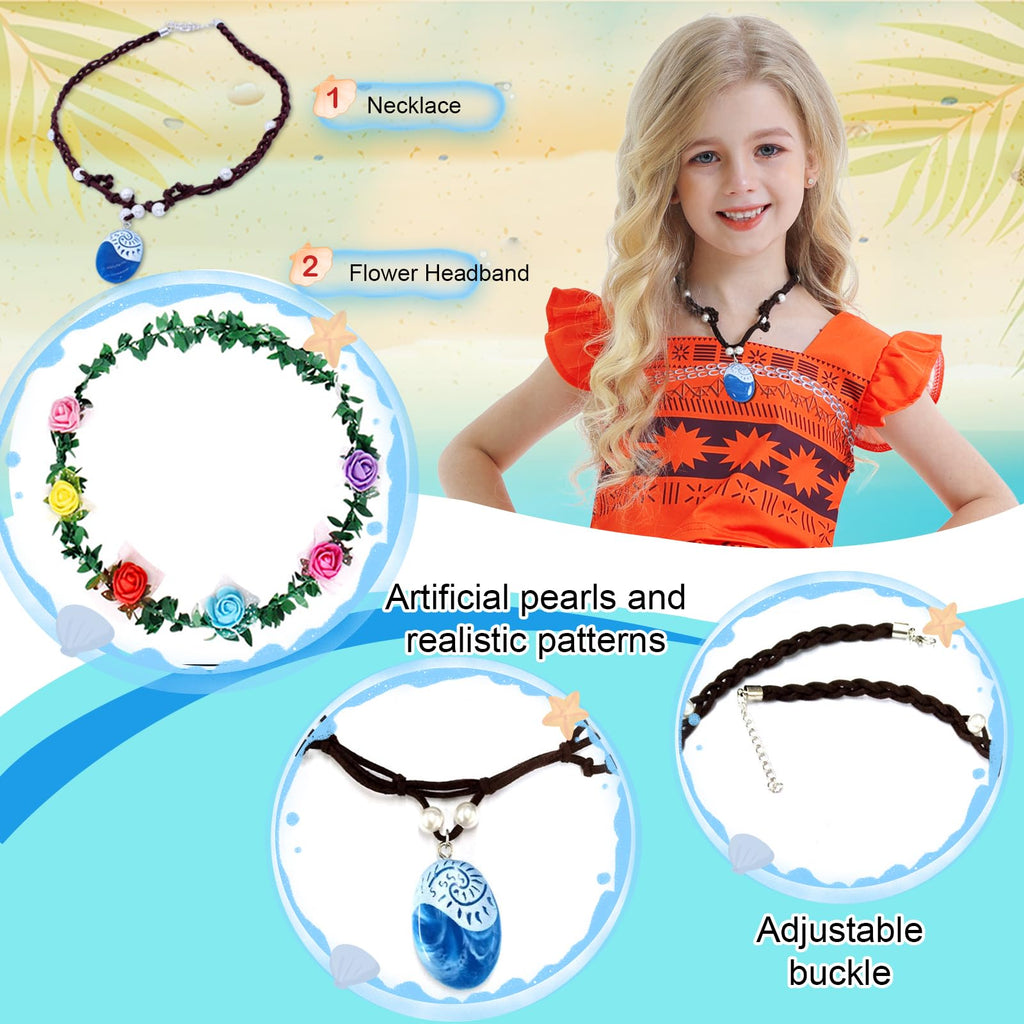 AmzBarley Toddler Princess Costume for Baby Girls Halloween Dress up Birthday Party Cosplay Outfit Little Kids Skirt Sets with Necklace and Flower Headband Size 18M(12-18Months)