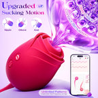 Vibrator Dildo Sex Toys for Women - MOOLIGIRL Rose Sex Toy with Thrusting G Spot Vibrators & 10 Sucking Modes for Clitoral Nipple Stimulation Anal Double-Ended Dildos Adult Sex Toys Games for Couples
