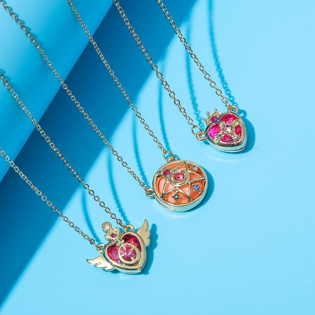 POYAMUSE Anime Guardian Star Pendant Necklace for Women Tsukino Usagi Cosplay Jewelry-heart