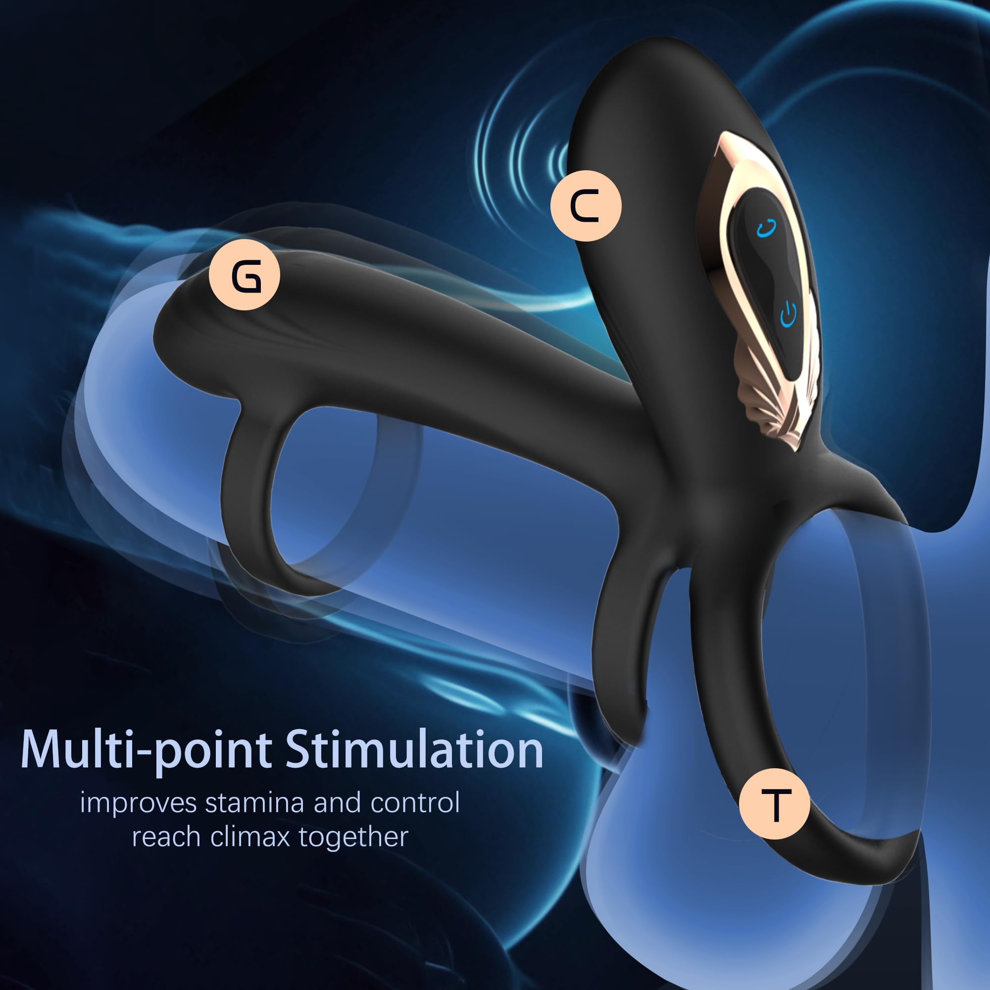 Vibrating Cock Ring with 360° Twisting G-Spot Stimulator – Penis Ring Couple Sex Toys with 10 Modes, Adult Toy for Clitoral & Testicle Stimulation, Penis Sleeve Extender Couples Vibrator for Men Women