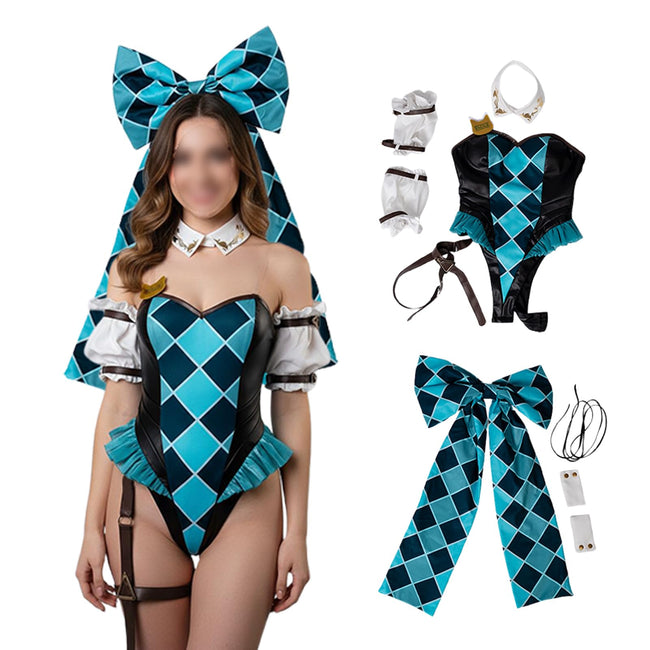 Cosfun Women Genshin Swimsuit One Piece Bunny Bodysuit Bunny Costume Genshin Lynette Cosplay Swimsuit Jumpsuit Suit FY0019 XS Hover Image