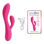 plusOne Dual Rabbit Vibrator Personal Massager, 10 Vibration Settings, Body-Safe Silicone, Waterproof, USB Rechargeable, Sex Toy for Women and Men