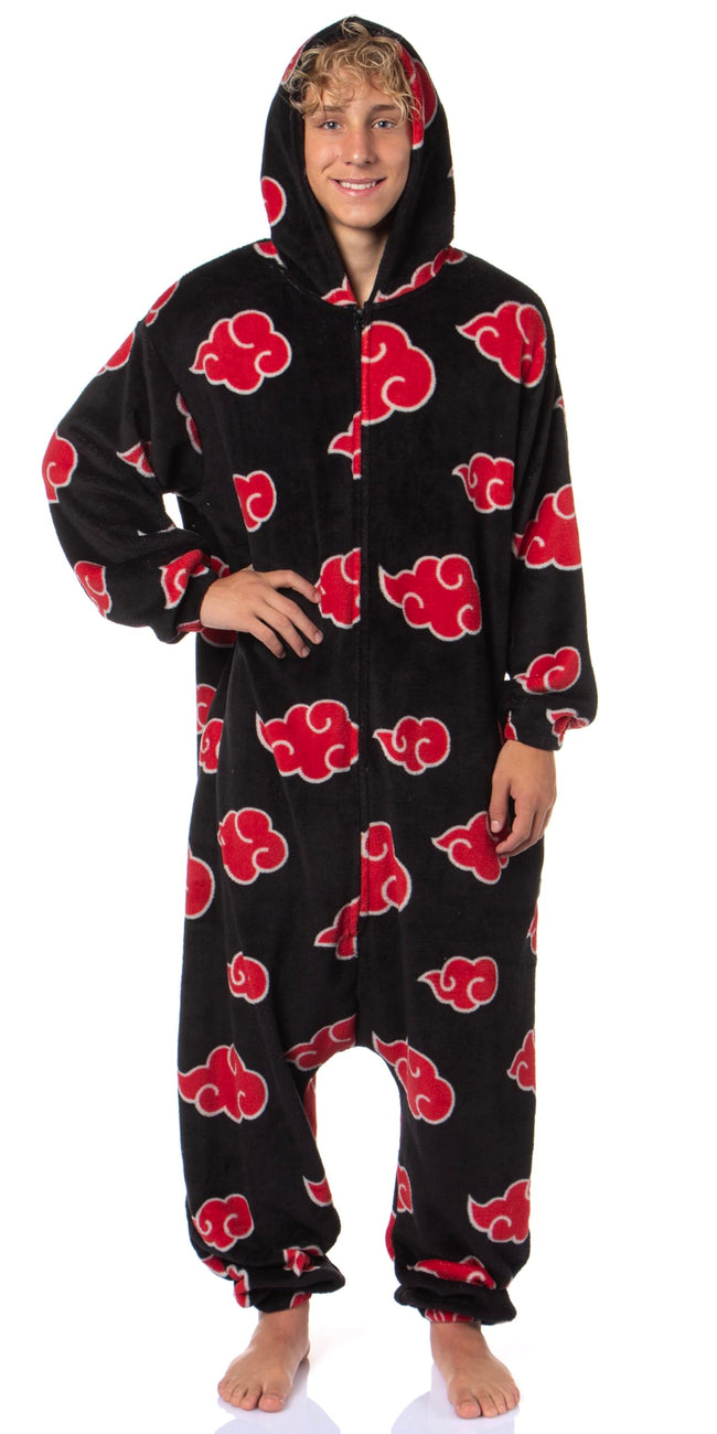 Bioworld Naruto Kigurumi Shippuden Akatsuki Red Clouds Adult Costume Pajama Union Suit for Men Women (CloudV1, 2X-Large/3X-Large) Main Image