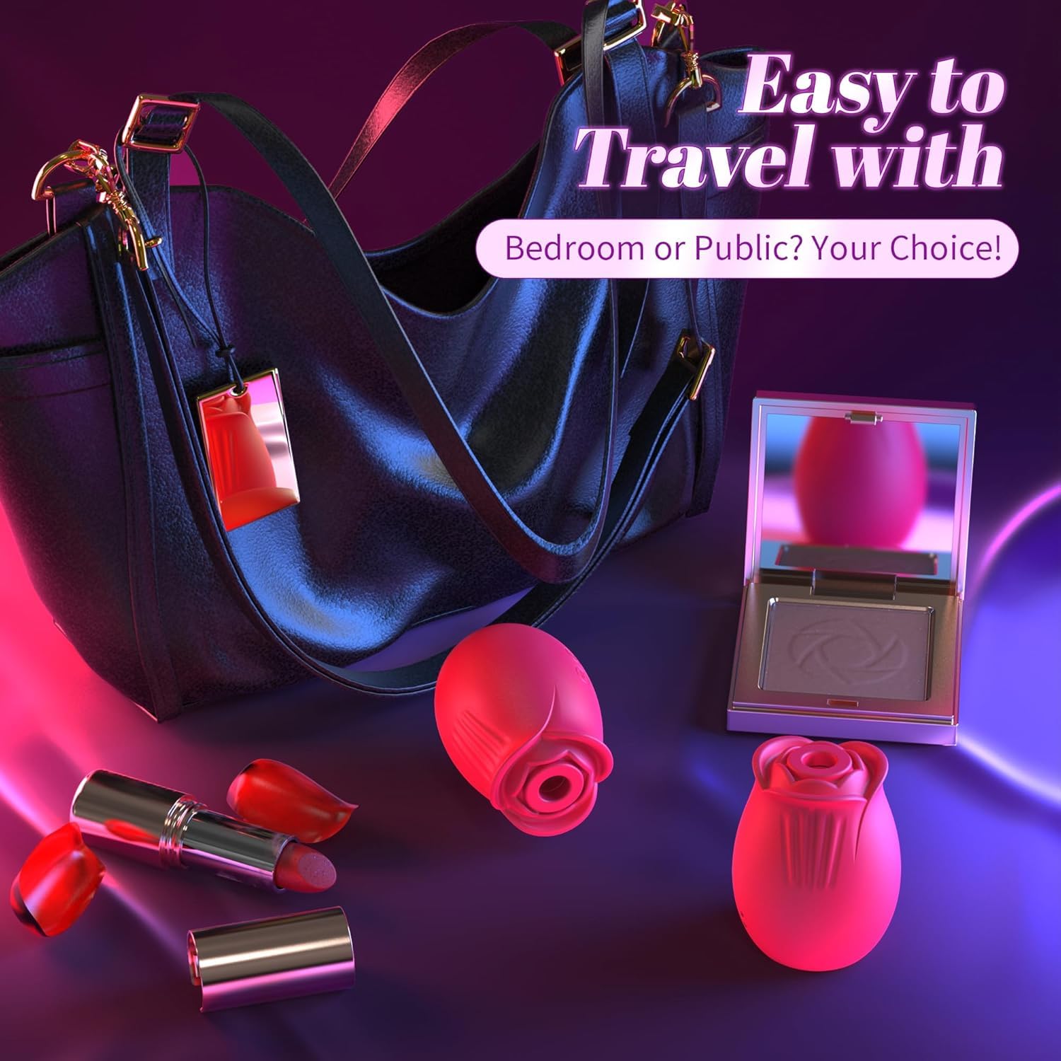 Sex Toys Rose Dildo Vibrator - Upgraded Adult Toys with 5 Sucking & Vibrating Modes for Women Clitoral Nipple, Rose Sucker Sex Toy Clitoral G Spot Vibrators for Woman Couples Adult Sex Games