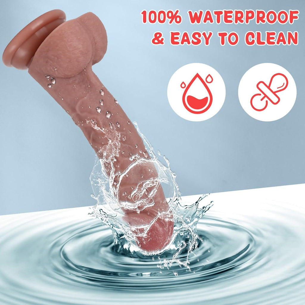 Realistic Dildo for an Unforgettable Lifelike Experience, 7.8 Inch Silicone Dildo with Strong Suction Cup for Hands-Free G Spot & Anal Play, Body-Safe Adult Sex Toy for Women & Couples