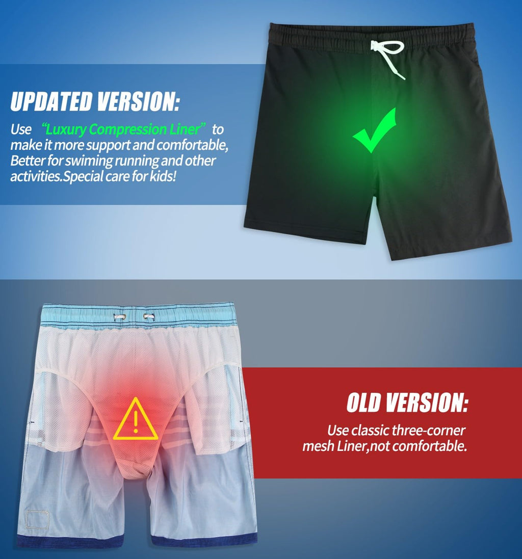 LUCOWEE Boys Swim Trunks Built-in Soft Shorts Lined no Chafe Swimming P Star Cosplay Bathing Suit Sandless Stretchy Functional Drawstring Quick Dry UPF 50+ Size 7 8