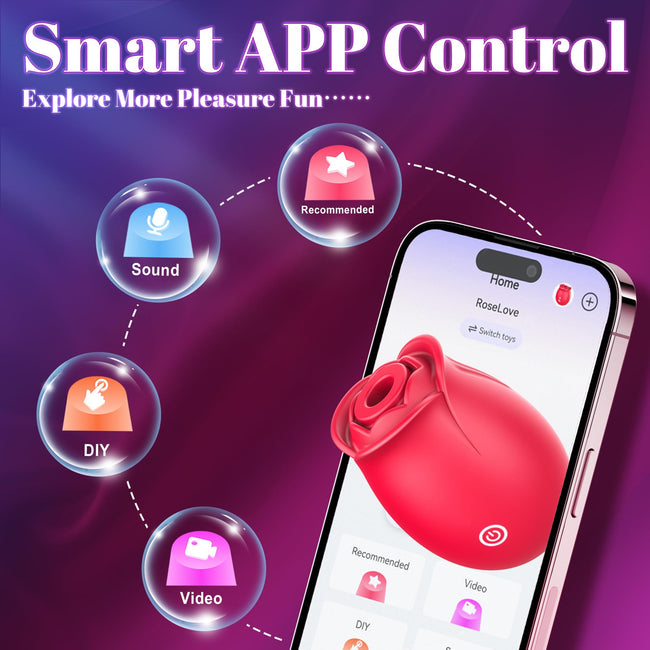 Sex Toys Rose Dildo Vibrator - Upgraded Adult Toys with 5 Sucking & Vibrating Modes for Women Clitoral Nipple, Rose Sucker Sex Toy Clitoral G Spot Vibrators for Woman Couples Adult Sex Games Main Image