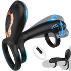 Vibrating Cock Ring with 360° Twisting G-Spot Stimulator – Penis Ring Couple Sex Toys with 10 Modes, Adult Toy for Clitoral & Testicle Stimulation, Penis Sleeve Extender Couples Vibrator for Men Women