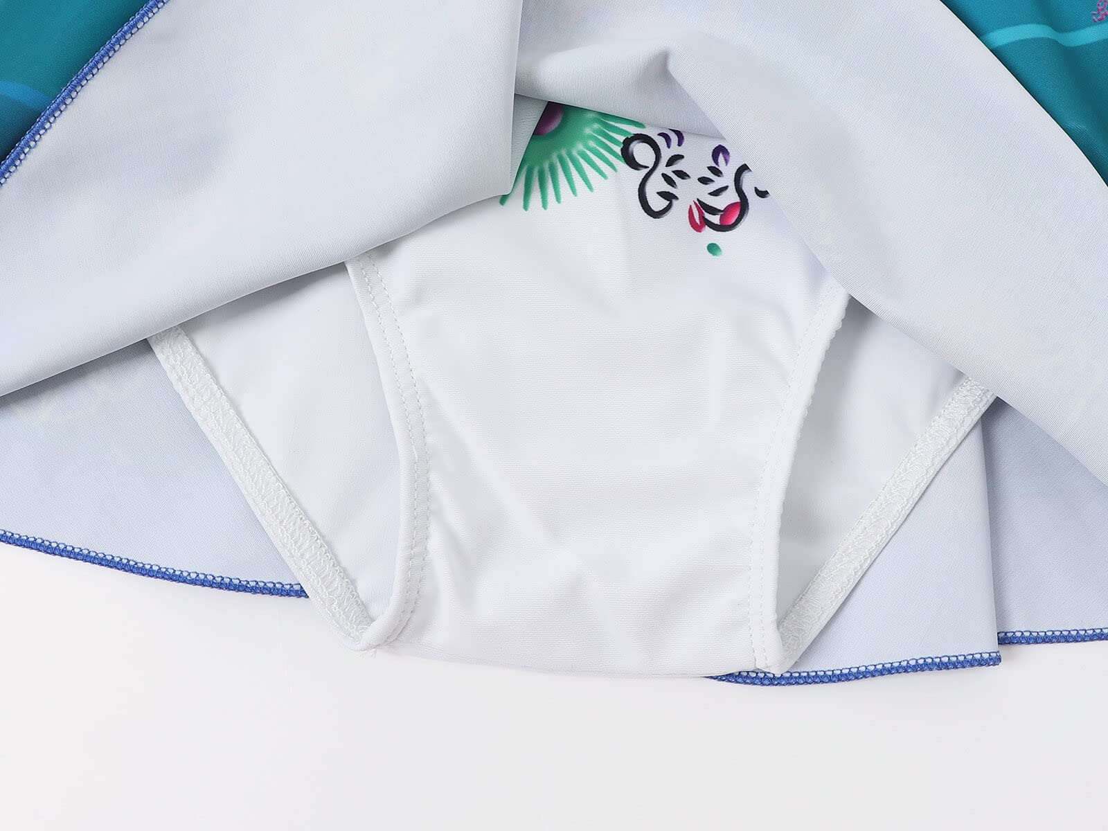 Jurebecia White Swimsuit for Girls Enacnto Bthing Suit Princess Adeventure Cosplay Role Play Kids One Piece Bikini One Shoulder Tankini Beach Swimming Pool Party Swimwear Size 12/10-11Years