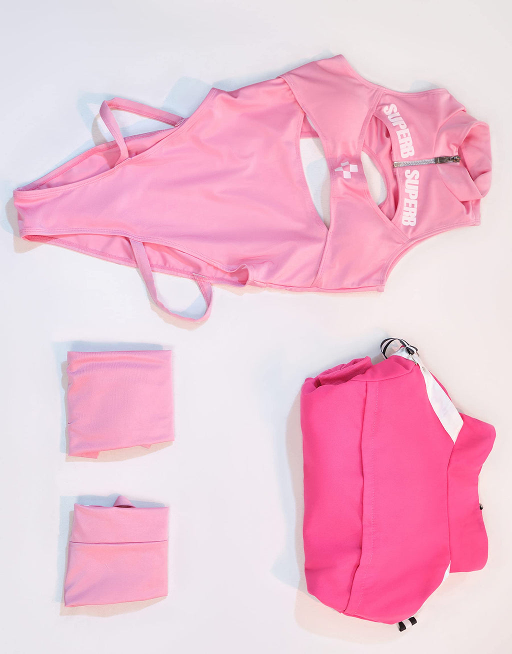 haikyuu Women Cosplay Swimsuit with Jacket Anime One Piece Swimsuit Cutout Bathing Suit Tummy Control Swimwear (as1, Alpha, m, Regular, Regular, Standard, Pink)