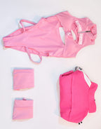 haikyuu Women Cosplay Swimsuit with Jacket Anime One Piece Swimsuit Cutout Bathing Suit Tummy Control Swimwear (as1, Alpha, m, Regular, Regular, Standard, Pink)