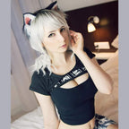 YOMORIO Sexy Anime Cosplay Japanese Lingerie Set Sexy Crop Top Naughty Underwear Anime Cosplay Costumes (Black)